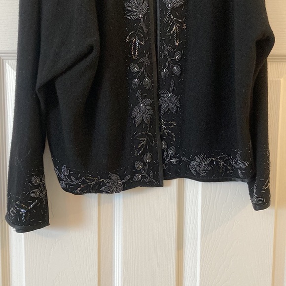 Rajkumar Clothiers hand-beaded black wool cardigan size XS - Picture 3 of 6